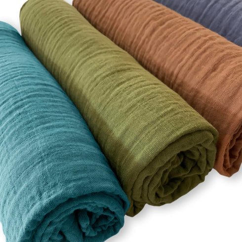 Set 4, 46x46 inches, SwaddleDesigns Cotton Muslin Swaddle Blankets for Babies, of Neutral Receiving Blankets