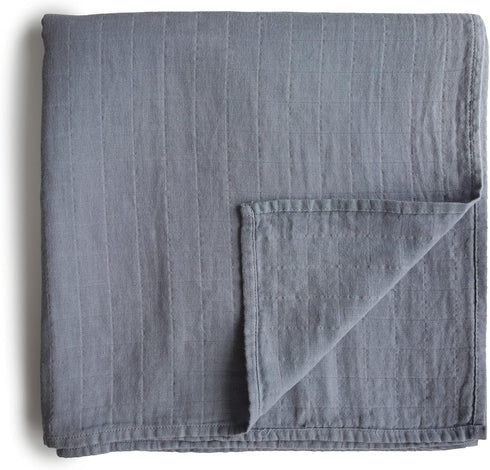 mushie Muslin Baby Swaddle Blanket | 100% Organic Cotton in Tradewinds