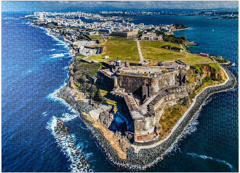 MyPuzzle Premium 1000 Piece Jigsaw Puzzle, Aerial View of Castillo San Felipe Del Morro, Puerto Rico