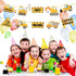 DISHIDIANZI 10 Pcs Construction Themed Party Cardboard Cutout Porch Banner Sign Decoration Supplies for Kids Baby