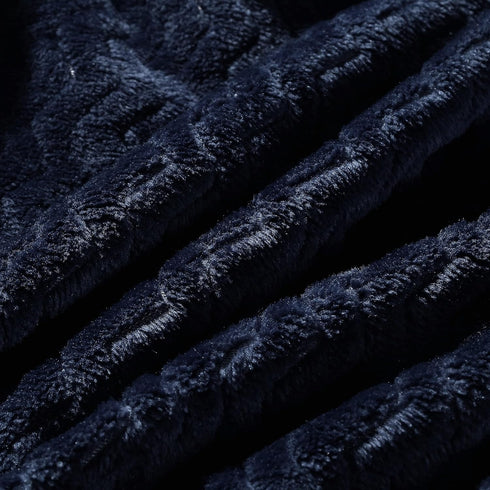 CREVENT 30''X40'' Soft Cozy Warm Baby Blankets for Boys Girls, All Season Use, Newborn Essentials (Wave Dark Blue/Navy)