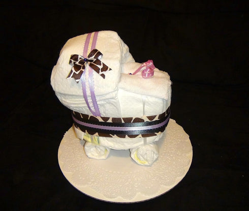 Little KG's Dreams Diaper Cake Stroller Centerpiece or Gift (Baby Girl) by