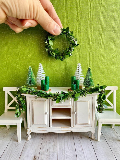 Aorvoras 1:6 (11 Mini Leaf Garland, Dollhouse Miniature Ivy Leaf Vine Garland, Dollhouse Mini Wreath, Miniature