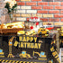 Tatuo Construction Happy Birthday Tablecloth - Dump Truck Plastic Covers for Kid Boy Party (Black)
