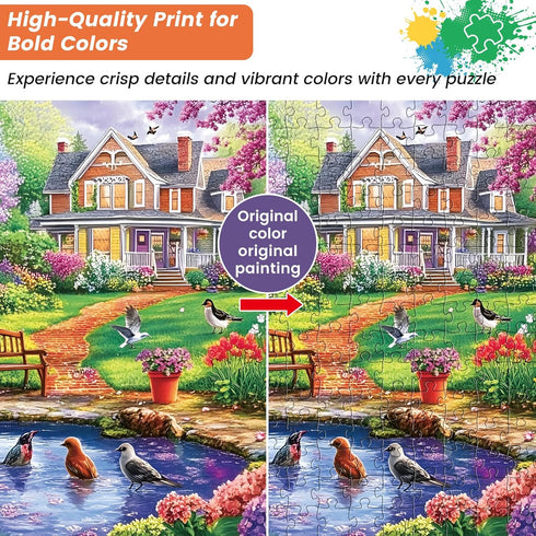 Nitktaia 300 Gifts,20.5*15In Piece Puzzles for Adults,Spring Jigsaw Puzzle for Kids Seniors,Puzzle with Letters on