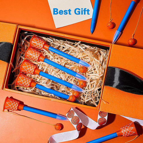 Zonon 32 Pieces Basketball Hoop Pens, Bulk Basketball Party Favors Novelty Pens Stress Balls for Sports Party