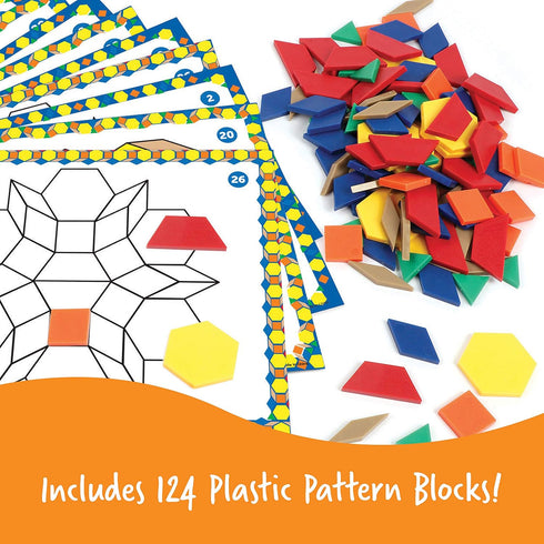 Set, 20 4+ Learning Resources Pattern Block Activity Double-Sided Cards, Ages