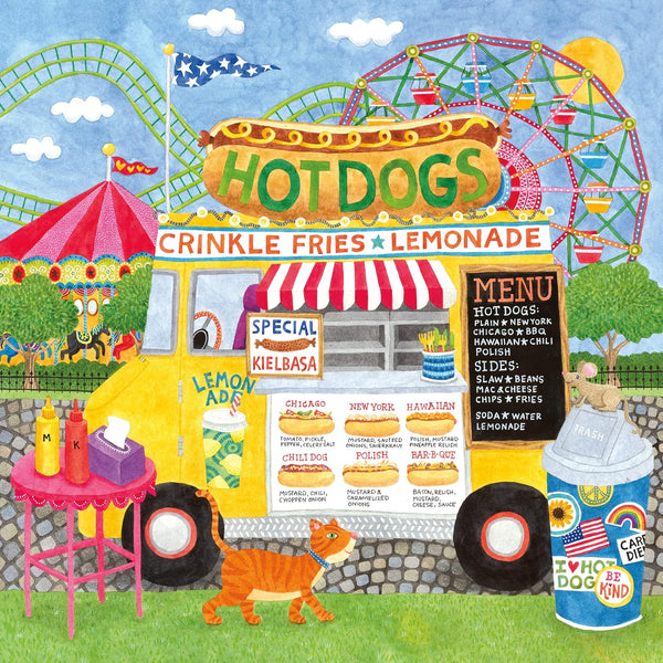 Ceaco Food Trucks Hot Dog Truck II - 500 Piece Jigsaw Puzzle for Food Lovers