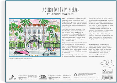 Galison 1000 Piece Puzzle: Michael Storrings A Sunny Day in Palm Beach - Beautiful & Fun for Adults