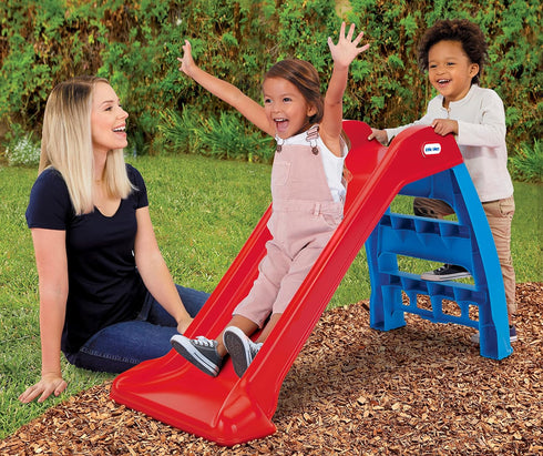 Little Tikes First Slip And Slide Playset, Easy Set Up for Indoor Outdoor Backyard, Safe Toy for Kids, Red/Blue,