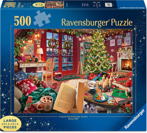 Cozy 500 Ravensburger Christmas - Piece Large Format Puzzle for Adults - Warm Holiday Gathering - Perfect for Winter