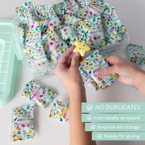 Pack 80. 3-5 4-8, BONNYCO Mochi Squishy Toys Bulk for Kids Party Favors Goodie Bags Stuffers for Kids Return Gifts