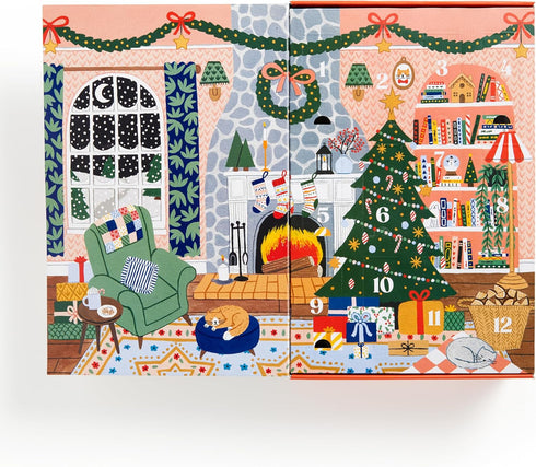 Galison Home for The Holidays Christmas Countdown – 12 Days of Puzzles with 12 Cozy Illustrations