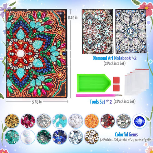 Micaracy 6-8-9-10, 5 7 11 12 5-10 (2 Craft Kits for Kids Age Presents for Year Old Girls Notebook Diamond Art Painting