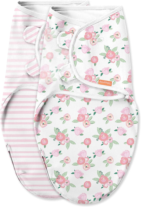 SwaddleMe Luxe Easy Change Swaddle Size Small/Medium, 0-3 Months, 2-Pack (Water Color