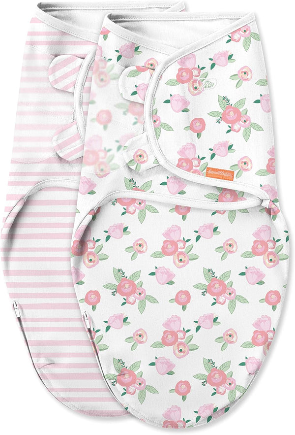 SwaddleMe Luxe Easy Change Swaddle Size Small/Medium, 0-3 Months, 2-Pack (Water Color
