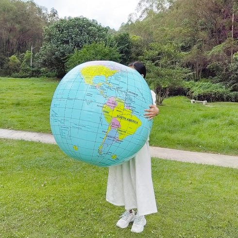 Keesoon 36 Inch Giant Geographic Globe - Inflatable PVC Educational World Map Globe, Diameter 90cm