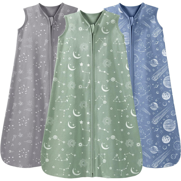 Baby Sleep Sack 12-18 Months 3 Pack 100% Cotton Lightweight 0.5 TOG