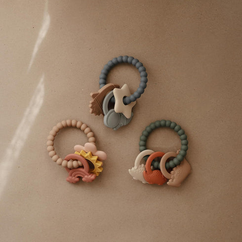mushie Silicone Space Teething Ring Toy