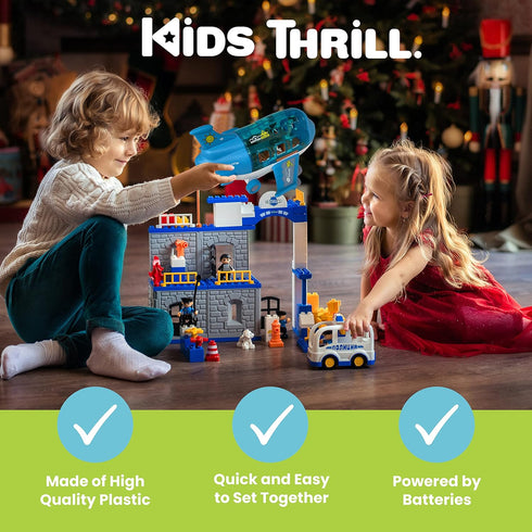 3-12 Kidsthrill Kids Airplane Toy with Bump & Go Technology, Flashing Lights, Music & Sounds - Toys for Boys & Girls