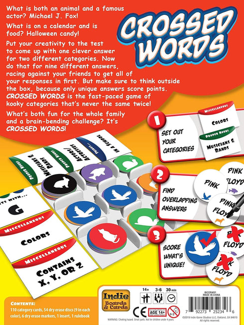 Indie Boards and Cards Crossed Words - Fun Word Game for Family and Friends.