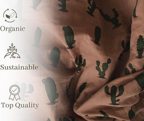 Leyl&Ari Muslin Swaddle Blanket - 100% Organic Cotton Lightweight Receiving Wrap for Infant & Newborn (Cactus, 47X47)