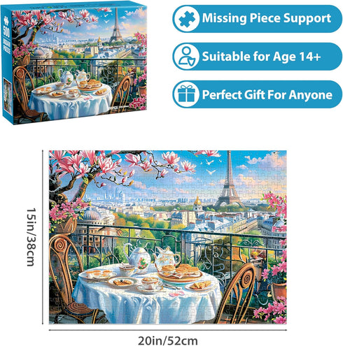 Eiffel Tower Paris Puzzles for Adults 500 Pieces, No Dust, Perfect Fit, Challenging Family Activity, Great Gift Idea