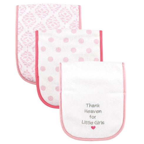 Luvable Friends Unisex Baby Cotton Burp Cloths with Fiber Filling, Girl Thank Heaven, One Size by Luvable Friends