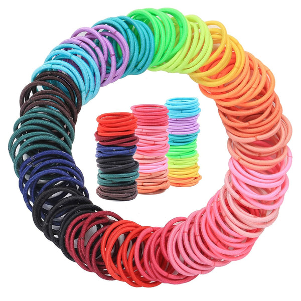 200PCS Elastic Hair Ties, No Crease Small Ponytail Holders for Kids Girls Baby Toddler Hair Accessories
