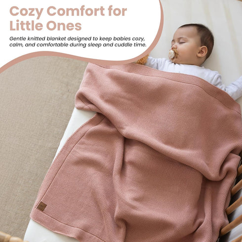 70% 30% 30x40 Inch, Baby Knitted Blanket Organic Cotton Tencel Soft Breathable Swaddle & Receiving Blanket for Newborns