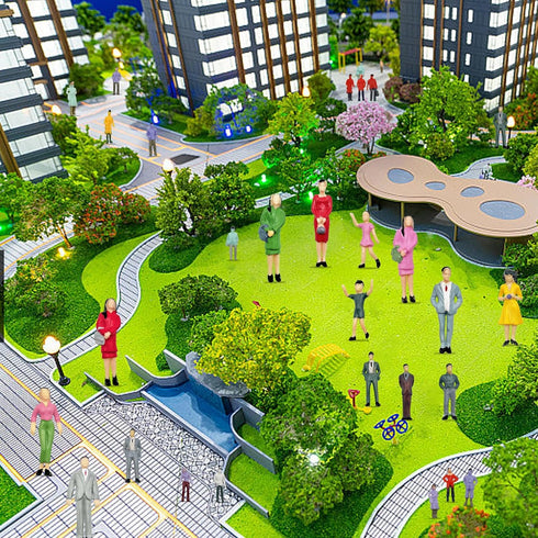 70PCS People Figurines Mini Trains, Architectural 1:25 1:50 1:75 1:87 Scale Painted Figures, Dollhouse People