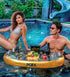 POZA 8 39x23 Inches Inflatable Gold Floating Cooler - Luxurious Drink Holder Filled with Sparkly Confetti, Premium