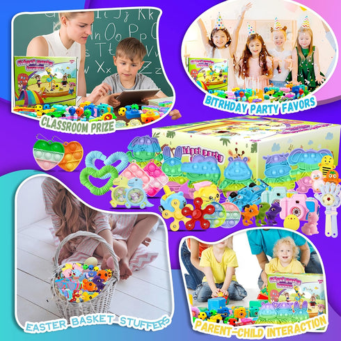 1000+ PCS Fidget Toys Pack for Kids, Party Favors, Christmas Stocking Stuffers, Birthday Gift, Treasure Box, Goodie Bag