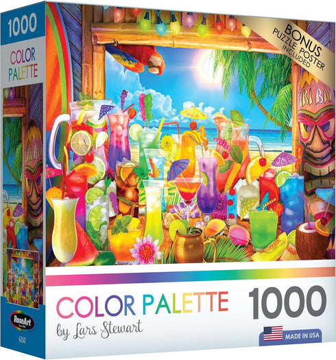 RoseArt- Color Palette - Tiki Bar Paradise - 1000 Piece Jigsaw Puzzle for Adults