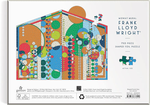 Galison Frank Lloyd Wright Midway Mural – 750 Piece Foil Puzzle with Geometric Artwork and Gold Foil Accents