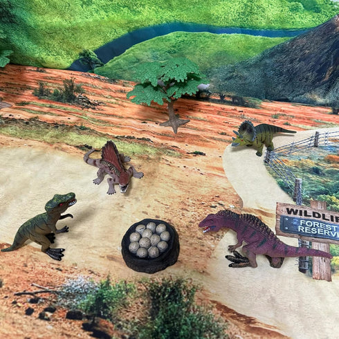 Dinosaur Toys for Kids 3-5 5-7, Realistic Jurassic Figures with Park Gate, Educational Play Set for Boys Girls