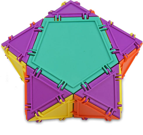 3D Building Set for Learning Math - 32-pc, Made in USA, Includes Many Online Activities (Pentagon/Triangle)