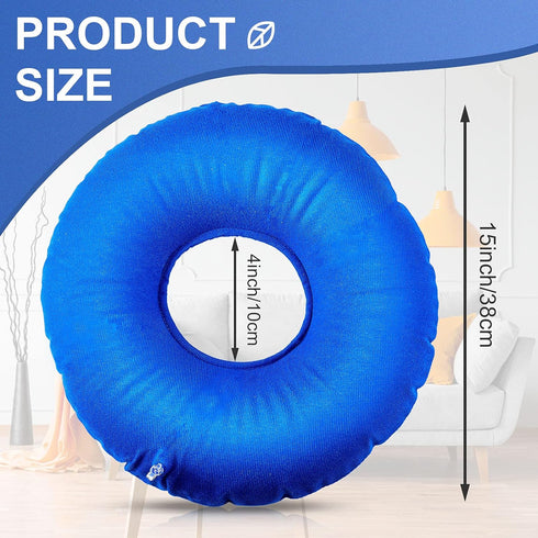 Zonon Inflatable Donut Car Seat Cushion, 2 Pieces 15 Inch Round Ring Pillows for Tailbone, Portable for Home Office Car