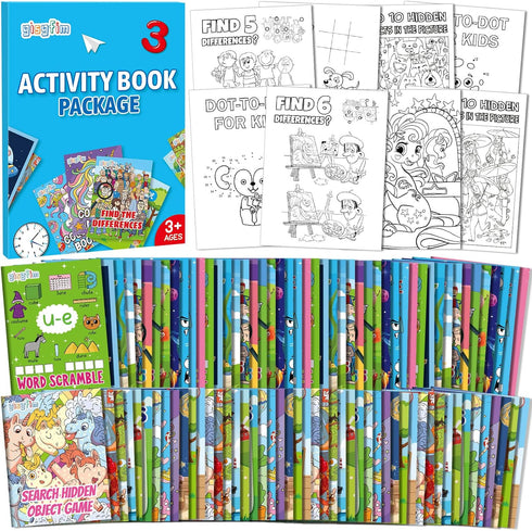 gisgfim 192 PCS Mini Activity Books Coloring Books Party Favors Bulk Challenging