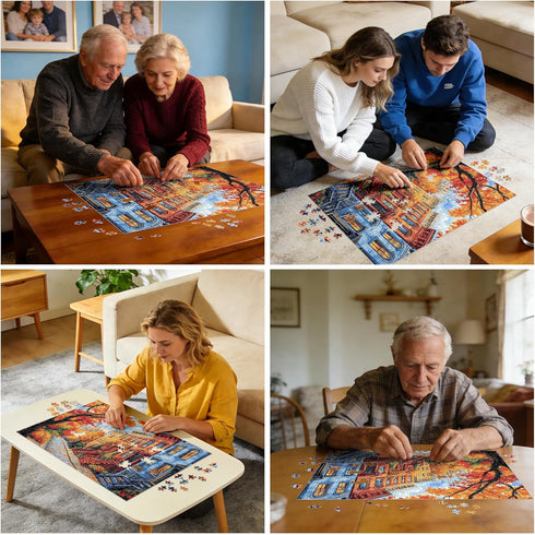 BraniacBits 500 500 (20.5x15in) Pieces Jigsaw Puzzles for Adults, Beautiful Fall Street Puzzle for Adults Elderly