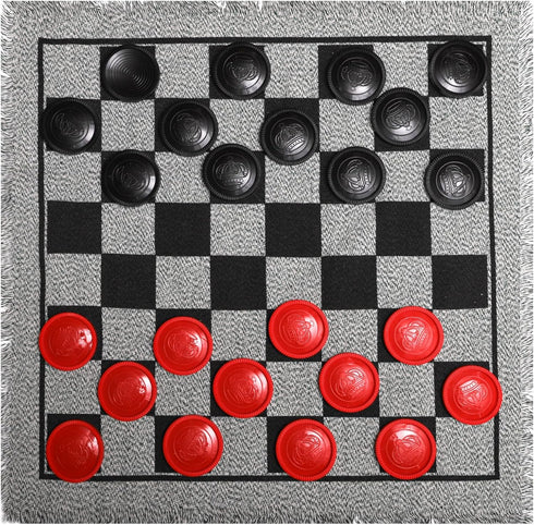 Yarlung Giant Checkers Set, 3 in 1 Jumbo Tic Tac Toe Game with Reversible Rug for Family Camping Lawn Games