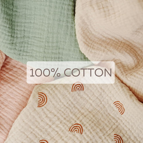 100% MairMore Muslin Nursing Covers for Breastfeeding, Privacy Breast Feeding Cover with Arch Neckline for Mom