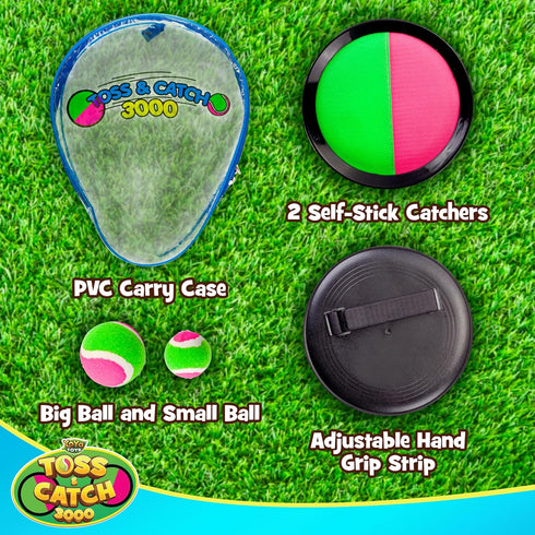 YoYa Toys Toss and Catch Ball Game Set - Outdoor Sports Activities for Kids Ages 4-12, 2 Paddles & 2 Sticky Balls