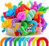 JOYIN 9 Pack Pop Tubes Sensory Toys, Fidget Tubes Party Favors in 9 Colors, Connectable and Extendable for Stress Relief