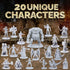 Path Gaming 20-Piece Unpainted Miniatures Set – 28 mm Fantasy Heroes, Monsters & NPCs for Dungeons & Dragons