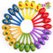 JOYIN 24 Mini Wooden Fiesta Maracas, 6 Designs Noisemaker for Mexican Fiesta, Birthday Parties, Luau Party Favors