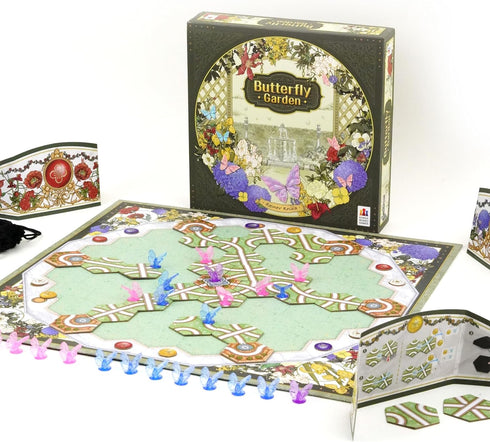 2-4 14+ 30 Capstone Games Butterfly Garden Board Game for Players - Tile Laying Nature and Butterfly Themed Strategy