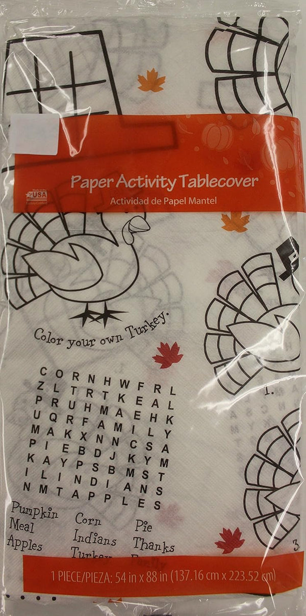 Thanksgiving Table Cloth Paper - Children's Activity Tablecover