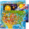 QUOKKA 300 Piece Floor Puzzles for Kids Ages 10-12, 3X Set Learning Space USA and World Maps