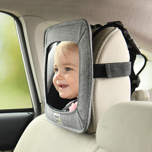 Travel Bug Soft Sided Rear & Forward Facing Safety Mirror for Baby & Toddler - Jumbo Shatter Resistant Car Mirror